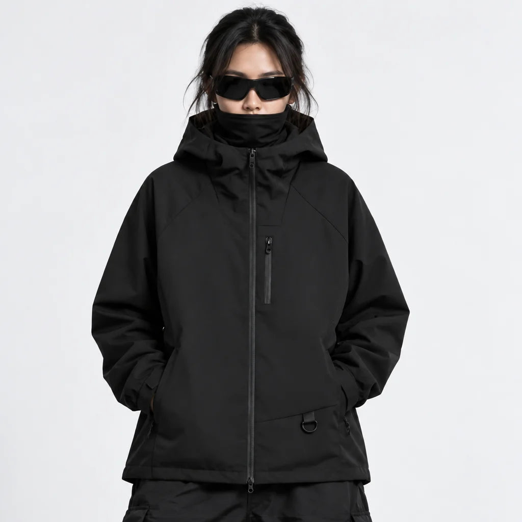 Mere - Unisex Windproof Breathable & Relaxed Fit Waterproof Jacket - Black