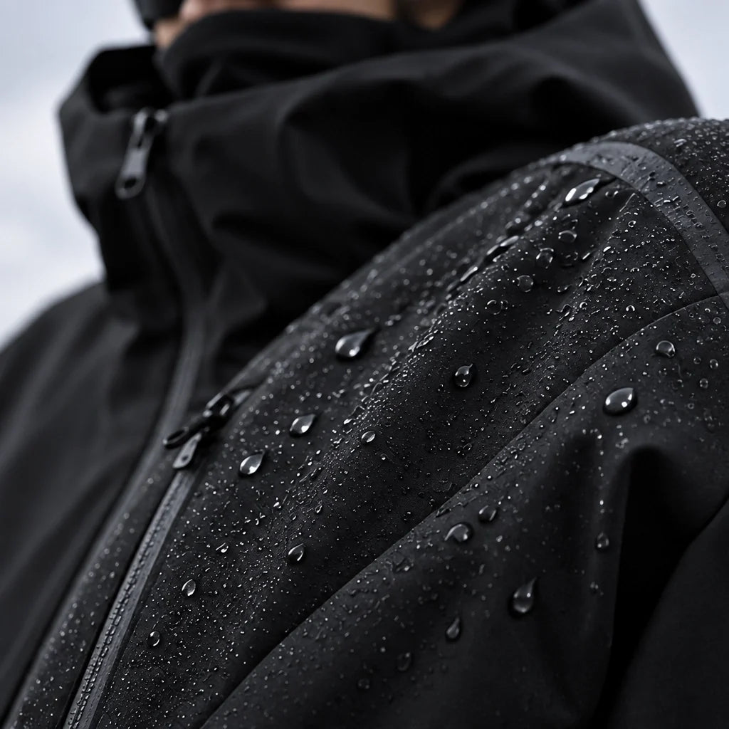 Mere - Unisex Windproof Breathable & Relaxed Fit Waterproof Jacket - Black