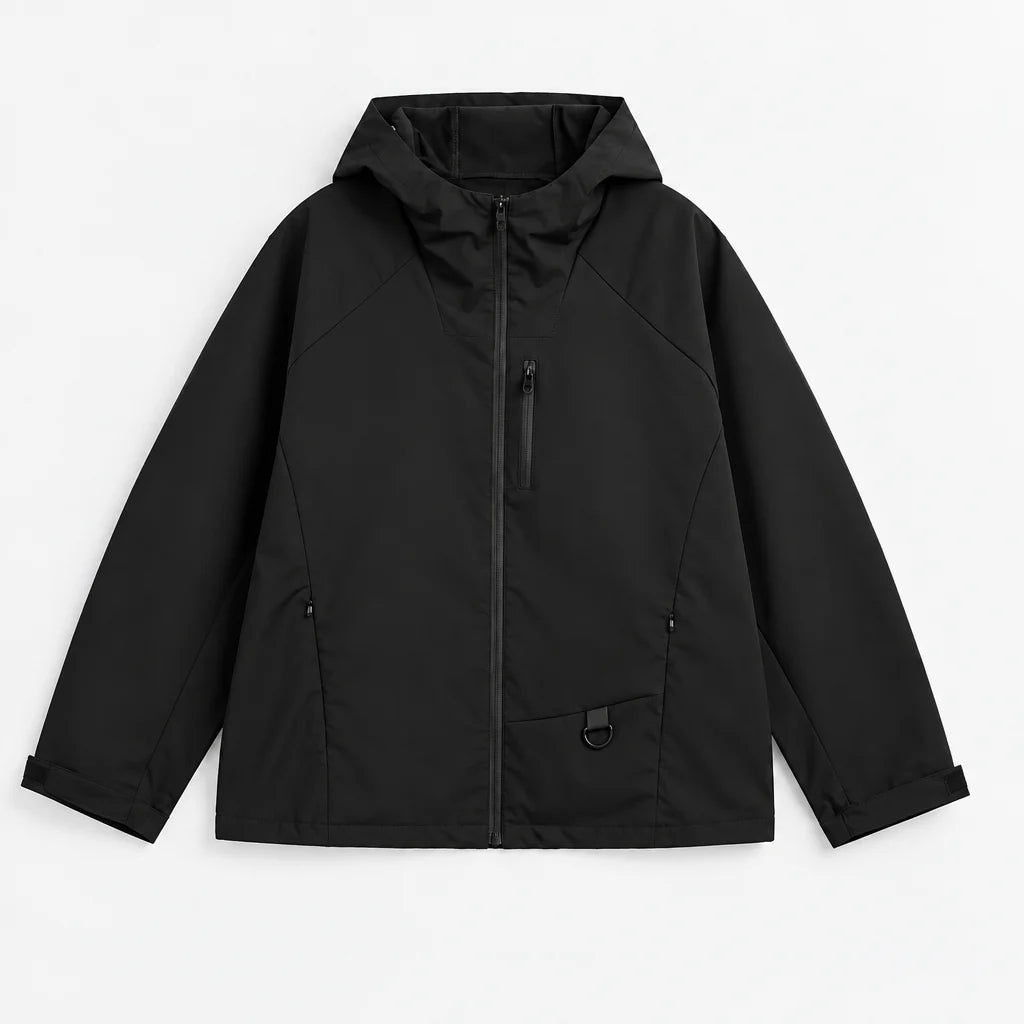 Mere - Unisex Windproof Breathable & Relaxed Fit Waterproof Jacket - Black