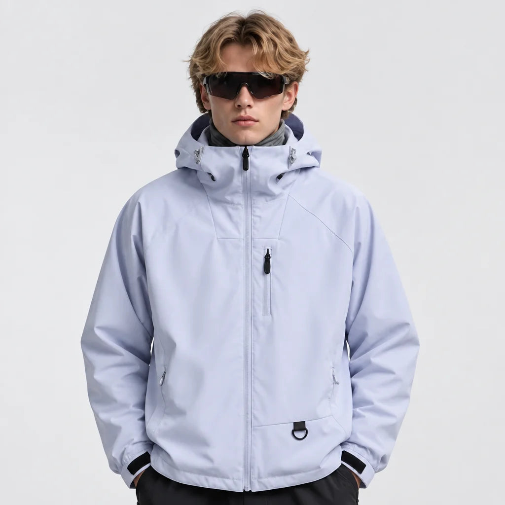 Mere - Unisex Windproof Breathable & Relaxed Fit Waterproof Jacket - Light Blue