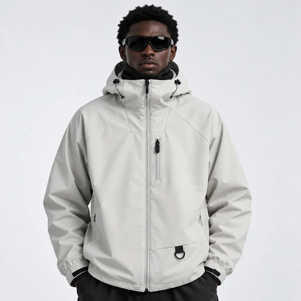 Mere - Unisex Windproof Breathable & Relaxed Fit Waterproof Jacket - Off-white