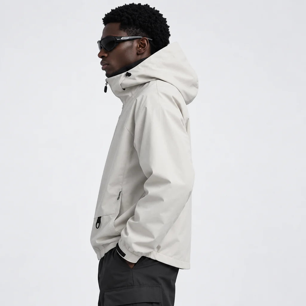 Mere - Unisex Windproof Breathable & Relaxed Fit Waterproof Jacket - Off-white