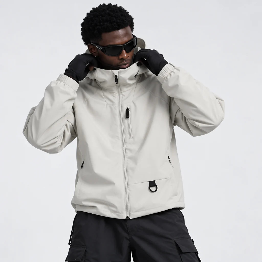 Mere - Unisex Windproof Breathable & Relaxed Fit Waterproof Jacket - Off-white