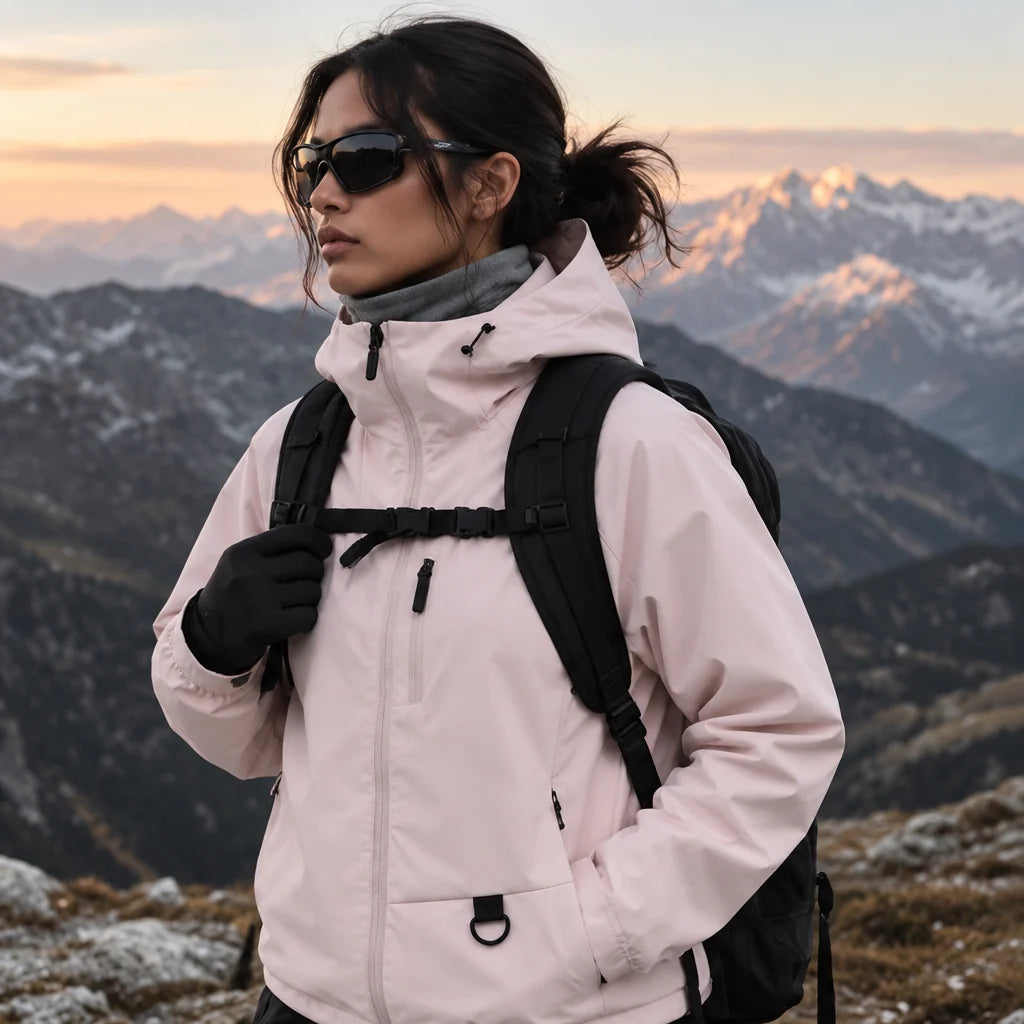 Mere - Unisex Windproof Breathable & Relaxed Fit Waterproof Jacket - Pink