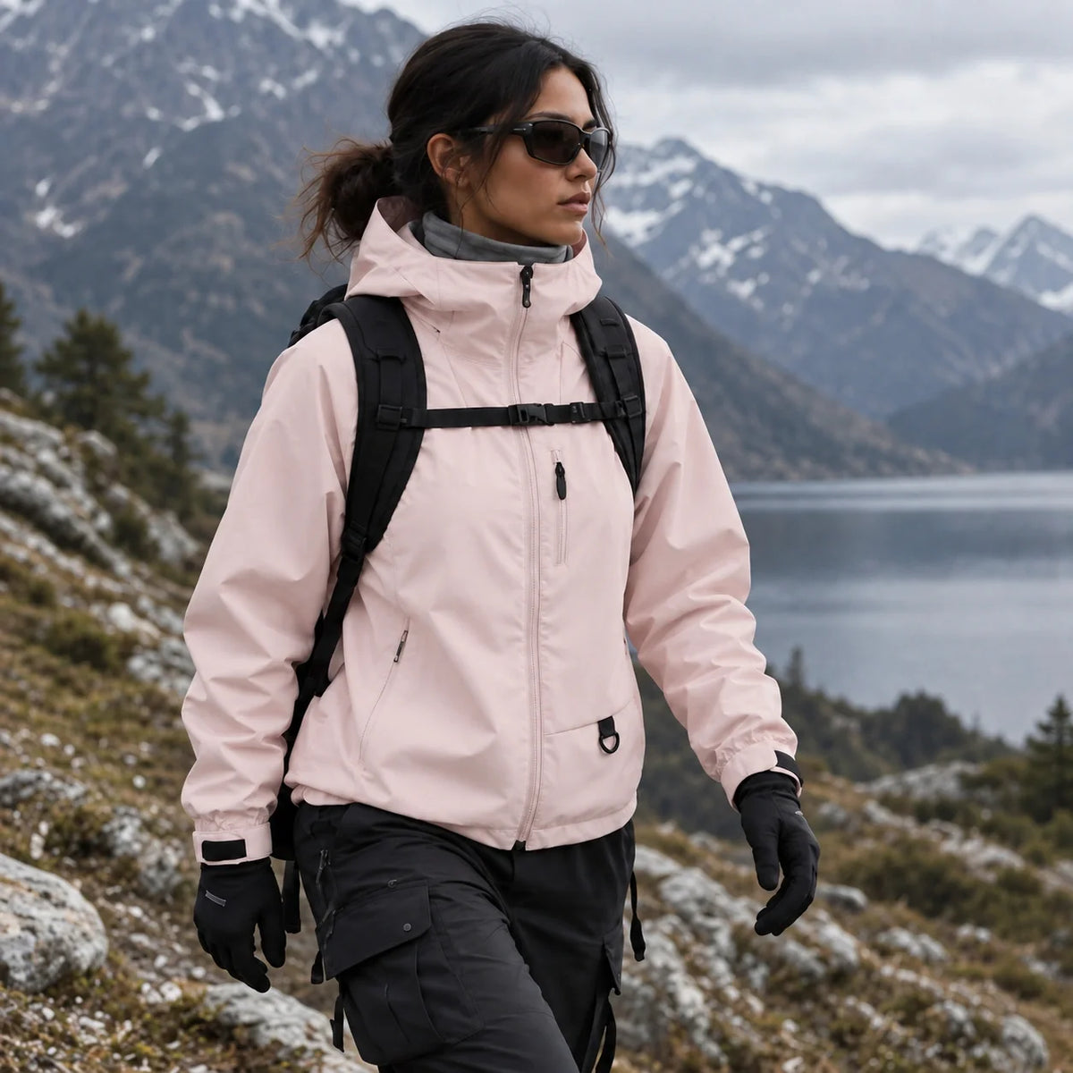 Mere - Unisex Windproof Breathable & Relaxed Fit Waterproof Jacket - Pink