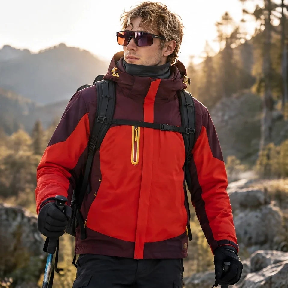 Gust - Unisex Windproof Breathable & 3-in-1 Waterproof Jacket - Red