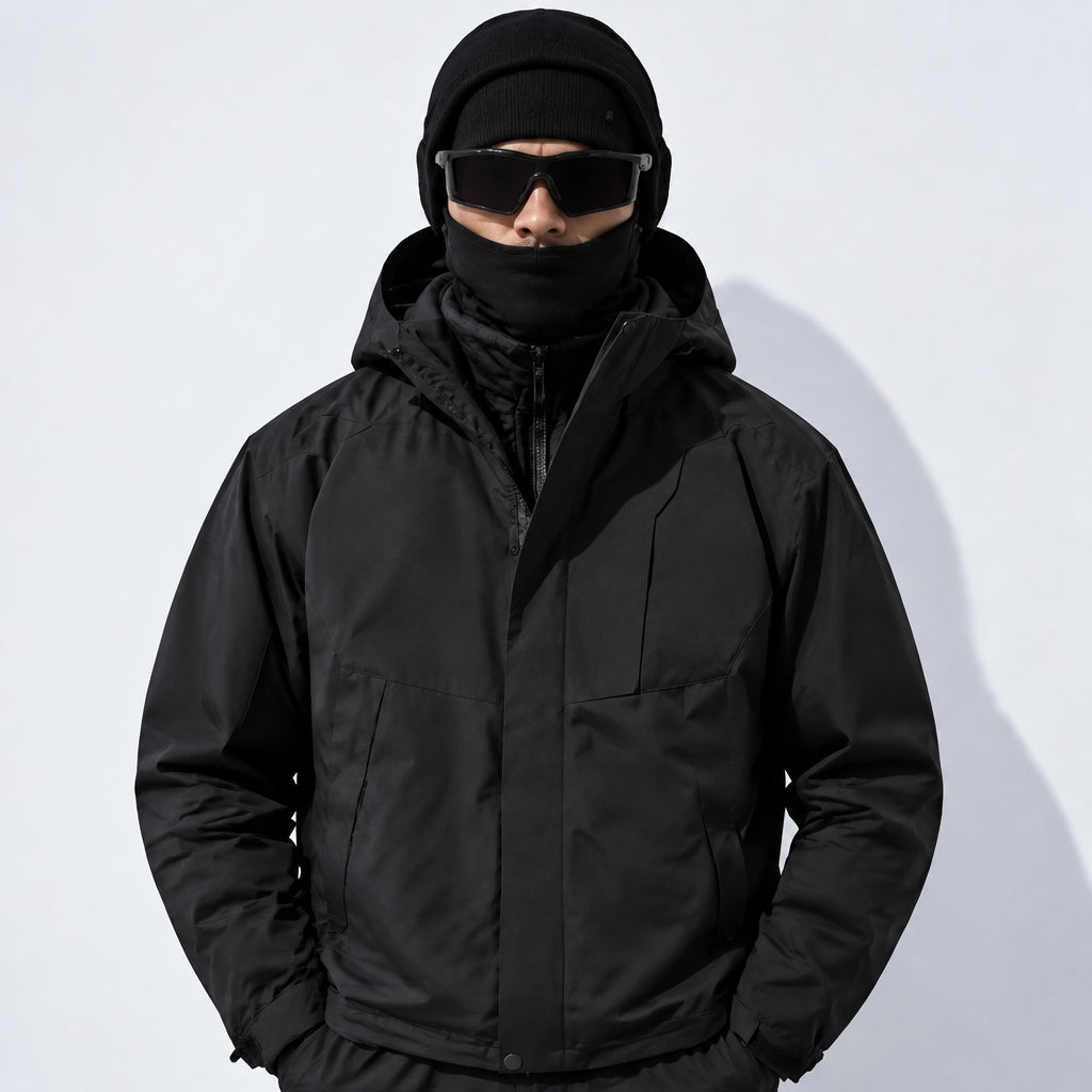 Screes - Mens Windproof Breathable & Hooded Waterproof Jacket - Black
