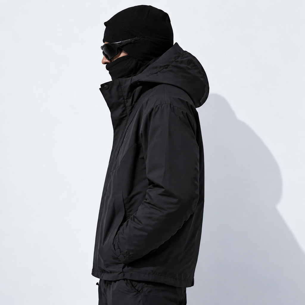 Screes - Mens Windproof Breathable & Hooded Waterproof Jacket - Black