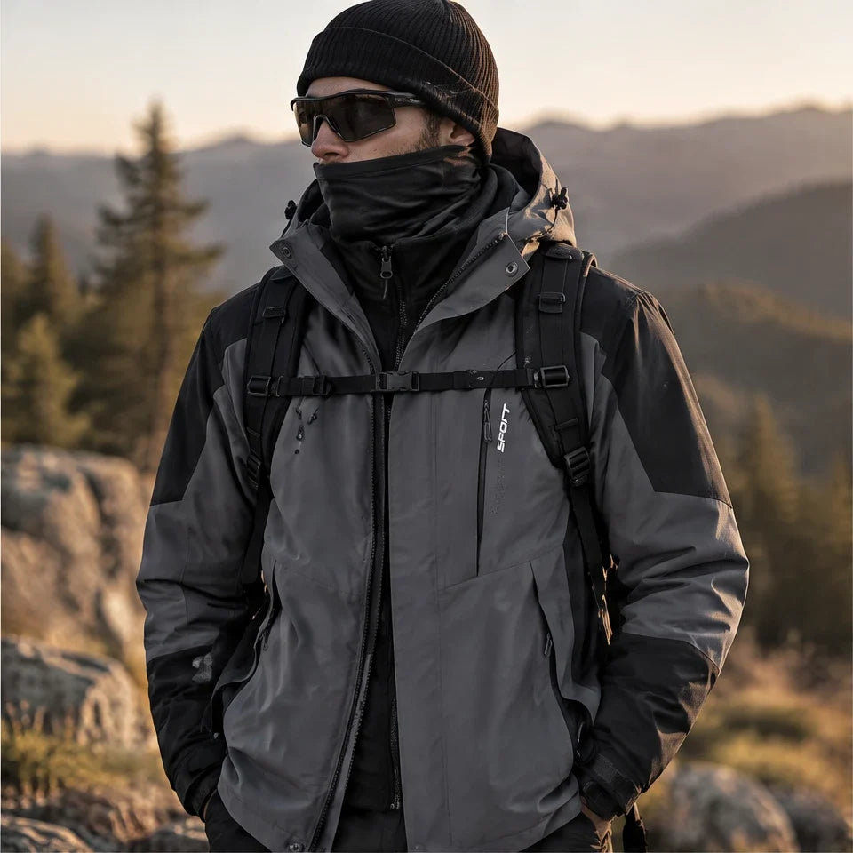 Screes - Mens Windproof Breathable & Hooded Waterproof Jacket - Grey