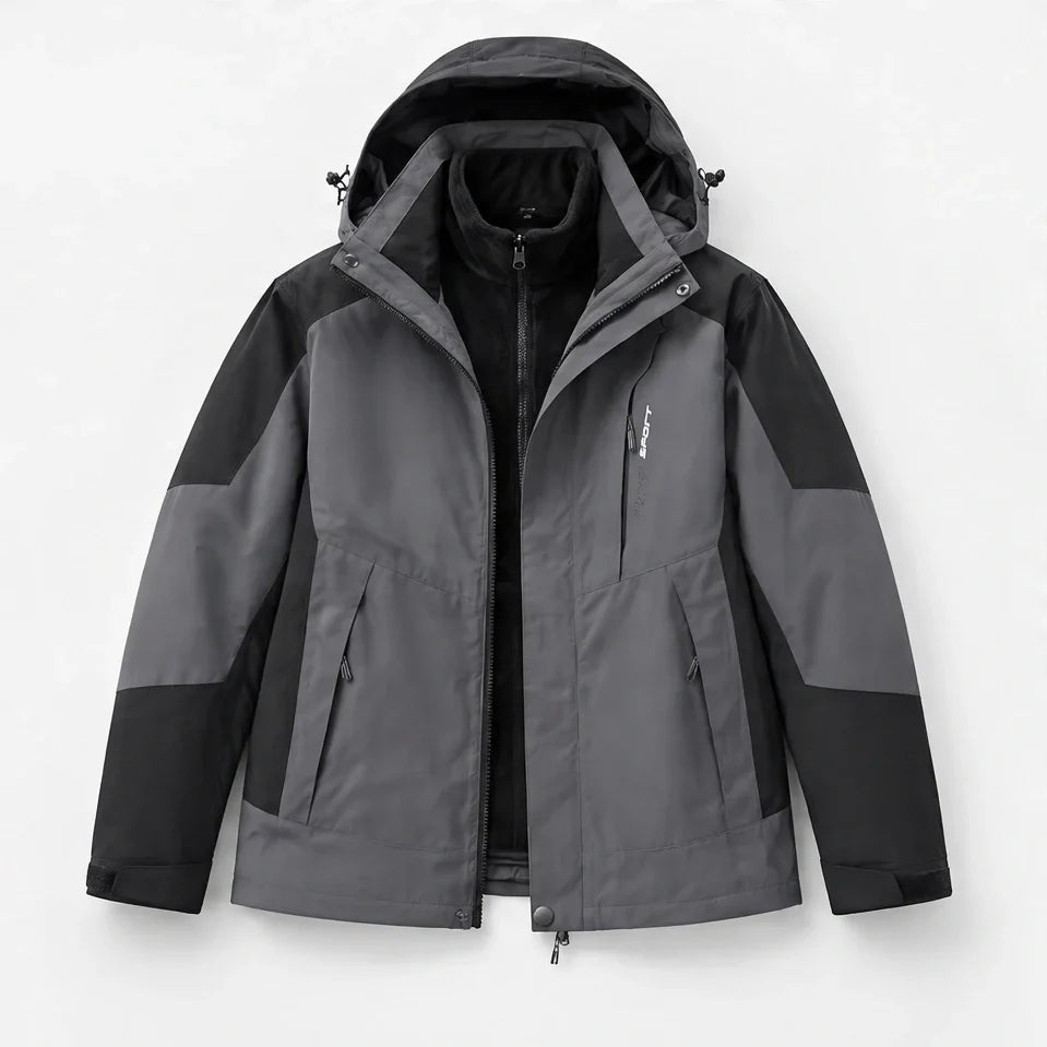 Screes - Mens Windproof Breathable & Hooded Waterproof Jacket - Grey