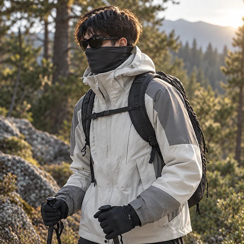 Screes - Mens Windproof Breathable & Hooded Waterproof Jacket - Khaki