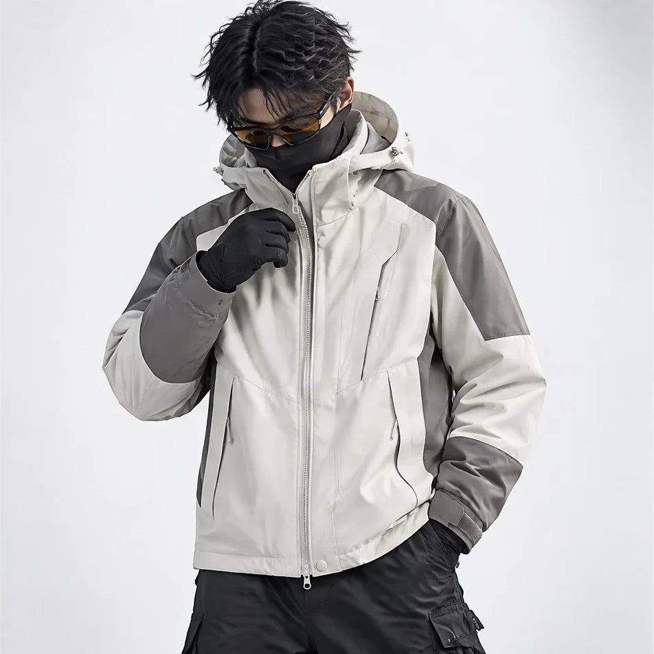 Screes - Mens Windproof Breathable & Hooded Waterproof Jacket - Khaki
