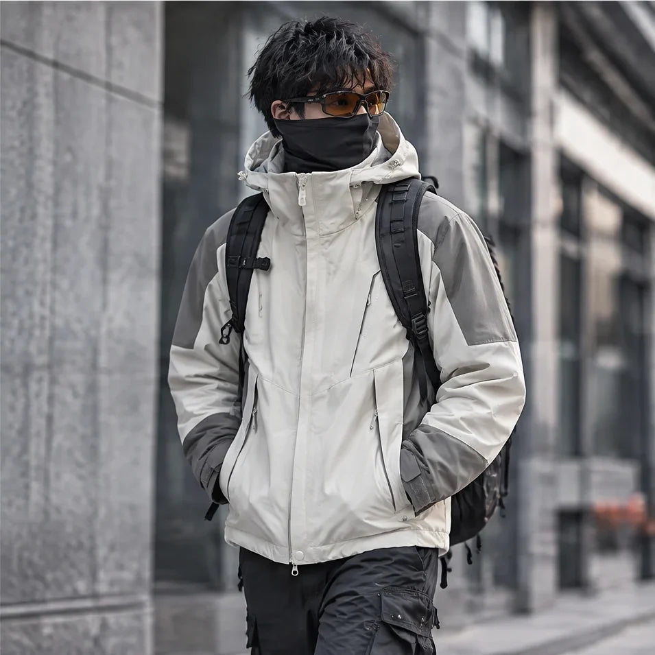 Screes - Mens Windproof Breathable & Hooded Waterproof Jacket - Khaki