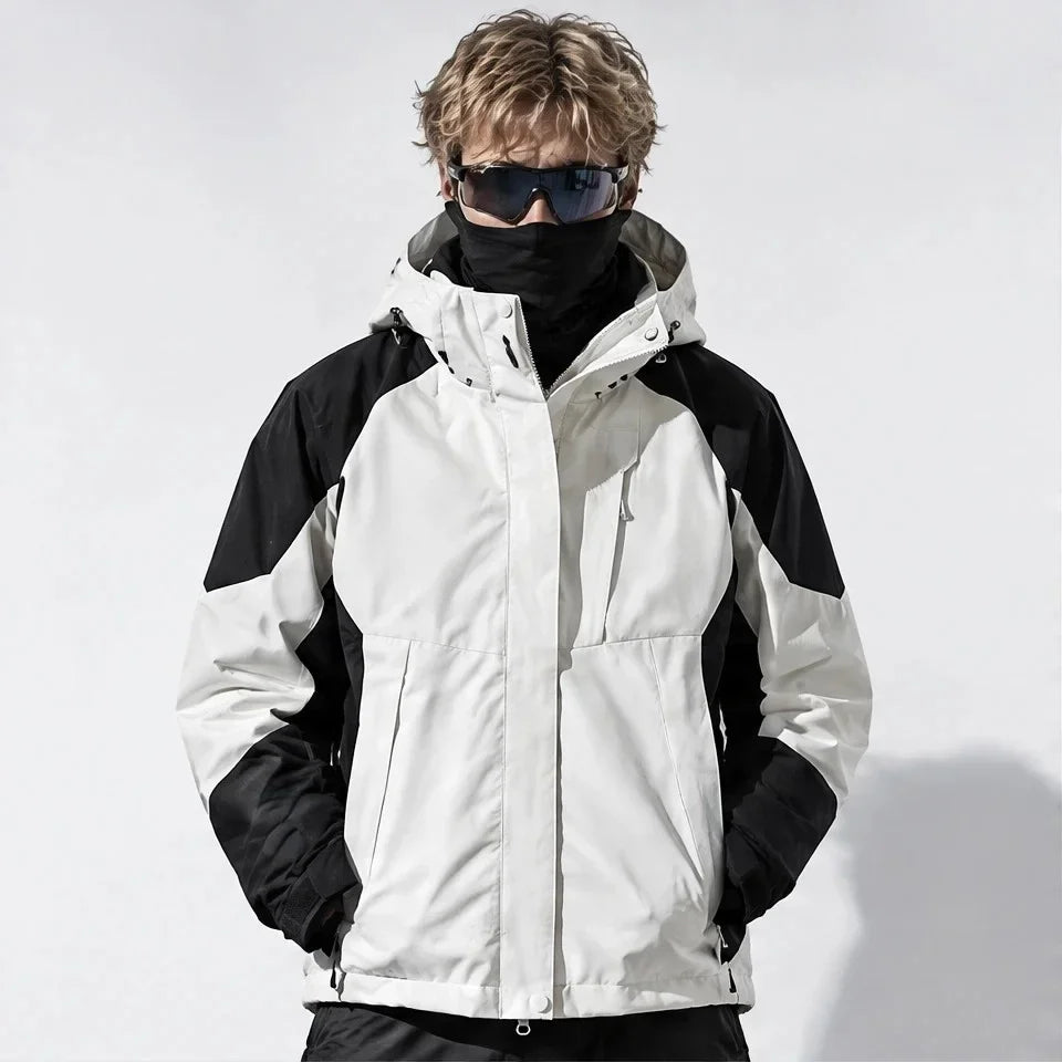 Screes - Mens Windproof Breathable & Hooded Waterproof Jacket - White