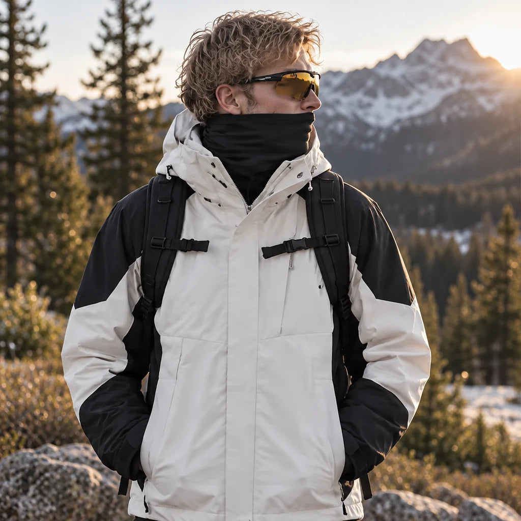 Screes - Mens Windproof Breathable & Hooded Waterproof Jacket - White