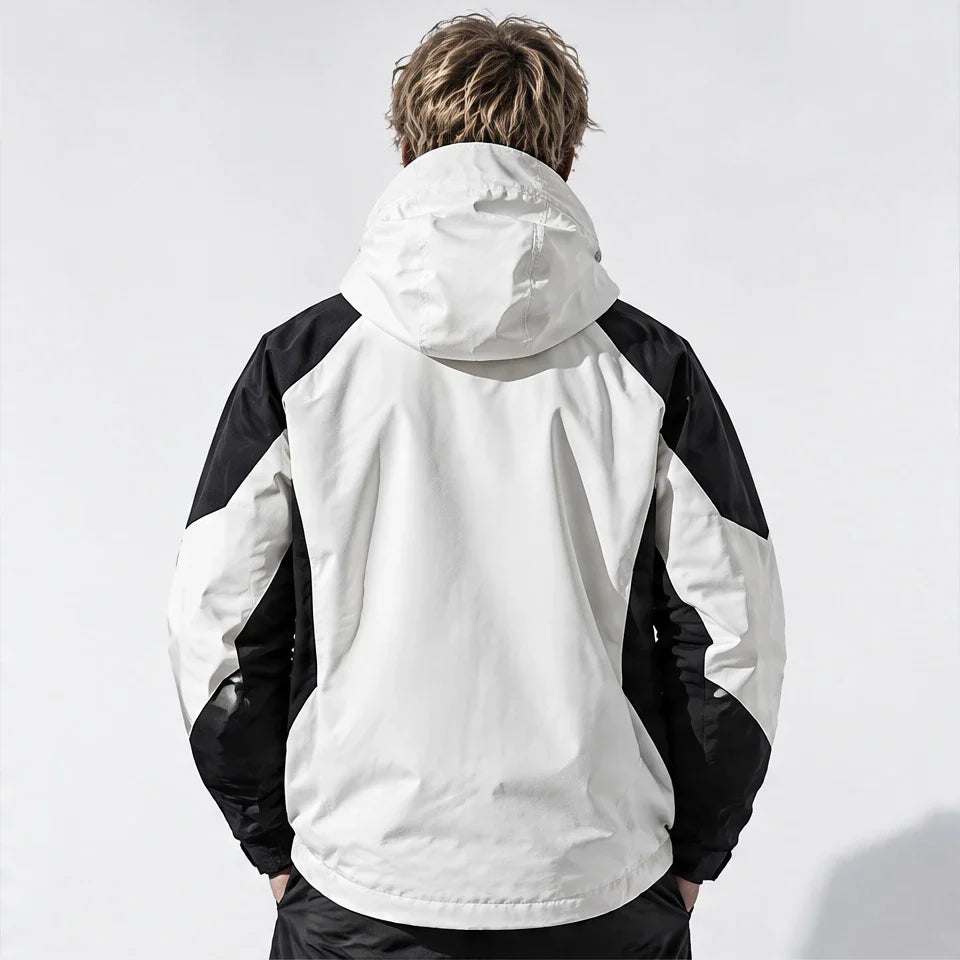 Screes - Mens Windproof Breathable & Hooded Waterproof Jacket - White