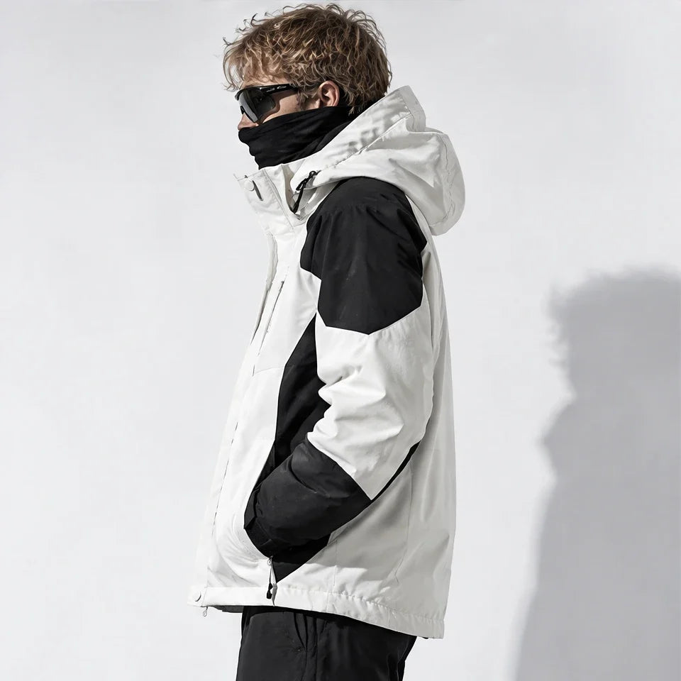 Screes - Mens Windproof Breathable & Hooded Waterproof Jacket - White