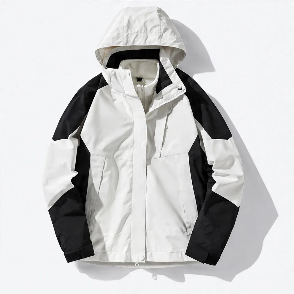 Screes - Mens Windproof Breathable & Hooded Waterproof Jacket - White