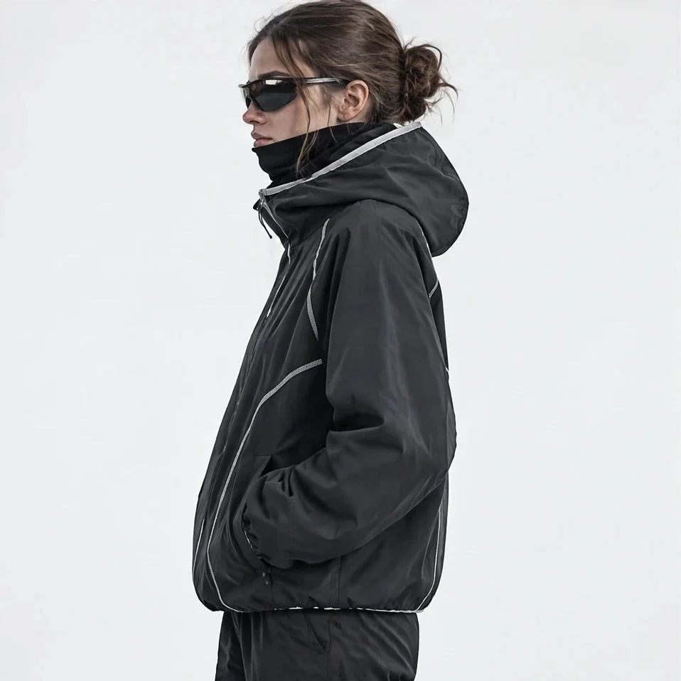 Lull - Unisex Water-Repellent & Windproof Colour-Block Lightweight Jacket - Dark Grey