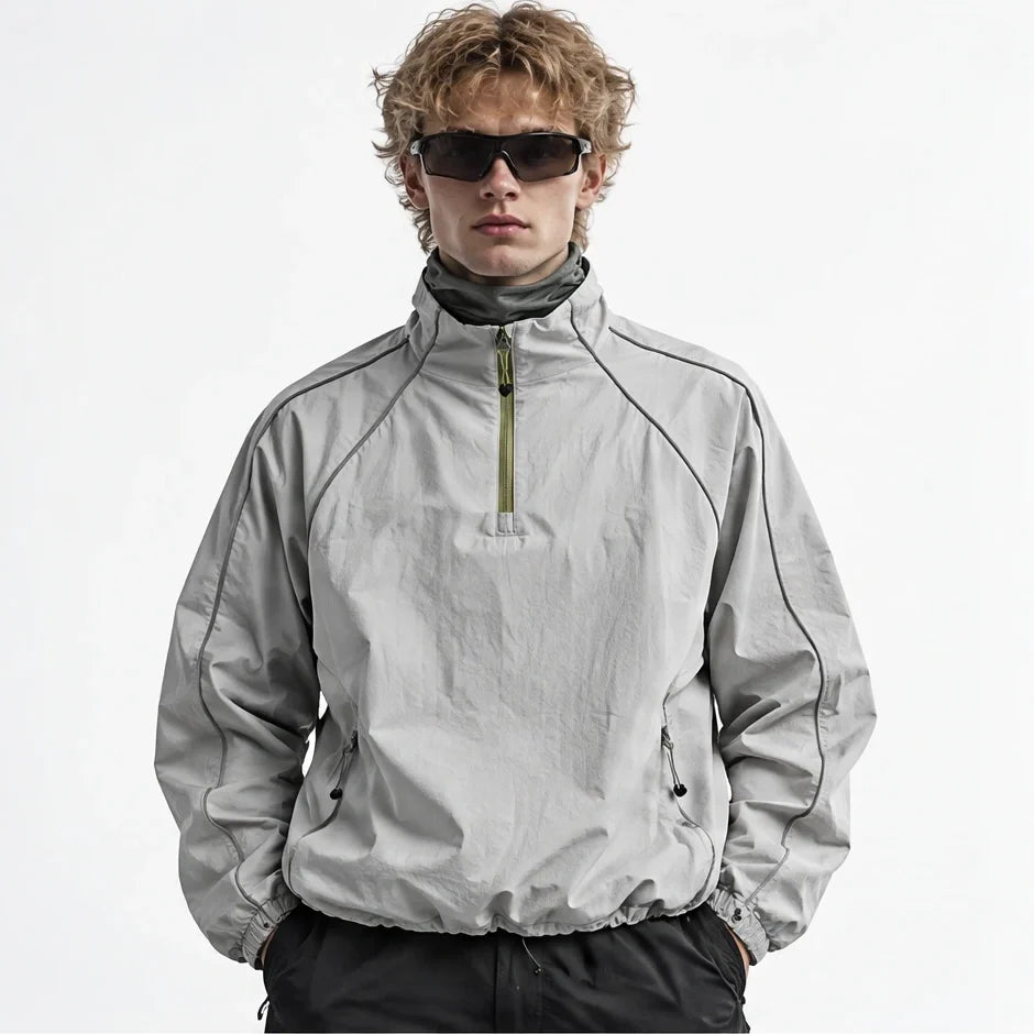 Spur - Unisex Water-Repellent & Windproof Colour-Block Lightweight Jacket - Grey