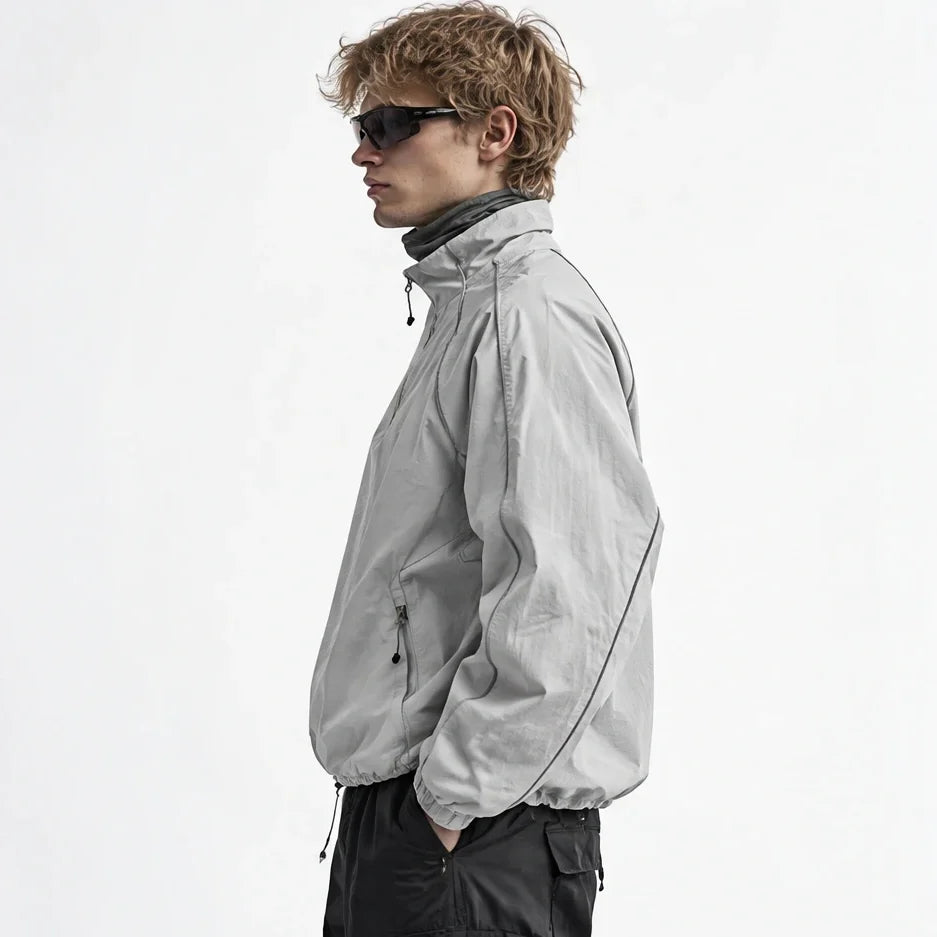 Spur - Unisex Water-Repellent & Windproof Colour-Block Lightweight Jacket - Grey