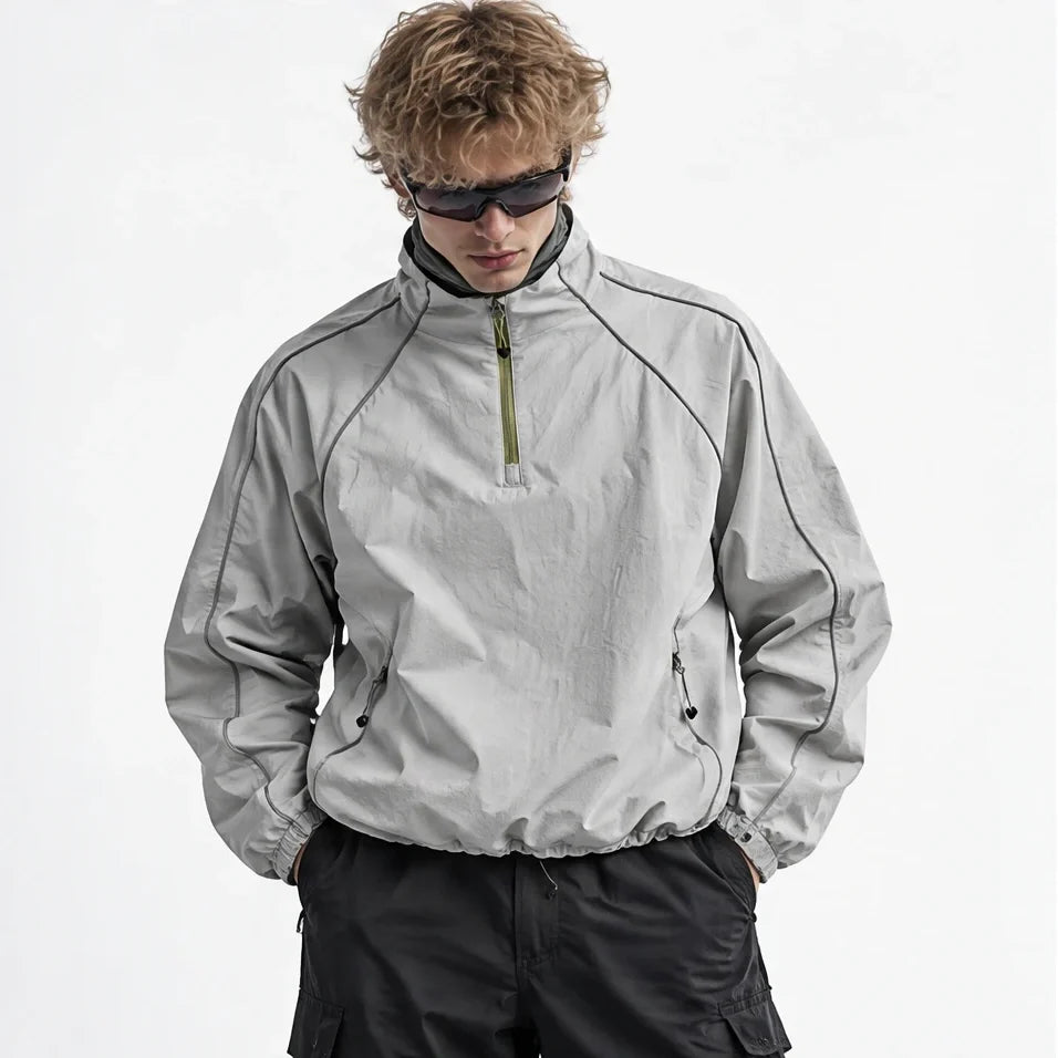 Spur - Unisex Water-Repellent & Windproof Colour-Block Lightweight Jacket - Grey