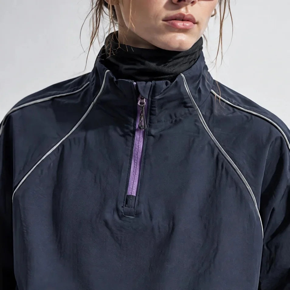 Spur - Unisex Water-Repellent & Windproof Colour-Block Lightweight Jacket - Navy Blue