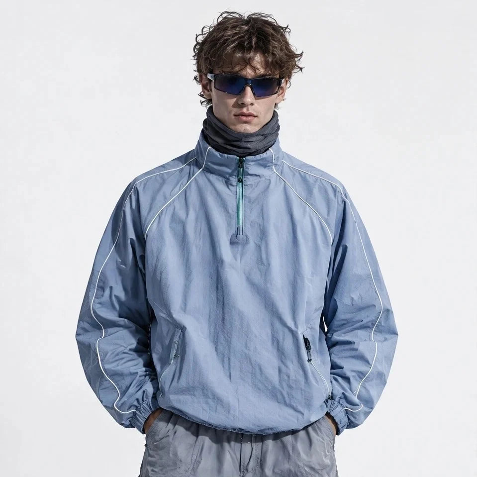 Spur - Unisex Water-Repellent & Windproof Colour-Block Lightweight Jacket - Sky Blue
