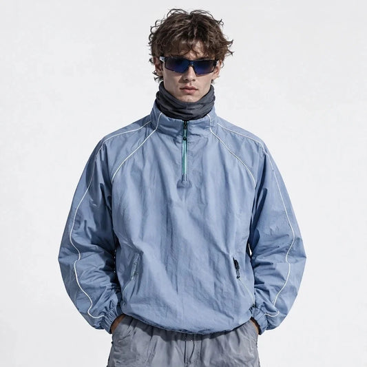 Spur - Unisex Water-Repellent & Windproof Colour-Block Lightweight Jacket - Sky Blue