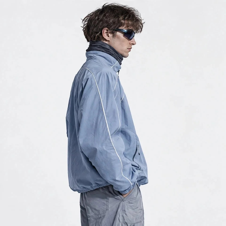 Spur - Unisex Water-Repellent & Windproof Colour-Block Lightweight Jacket - Sky Blue
