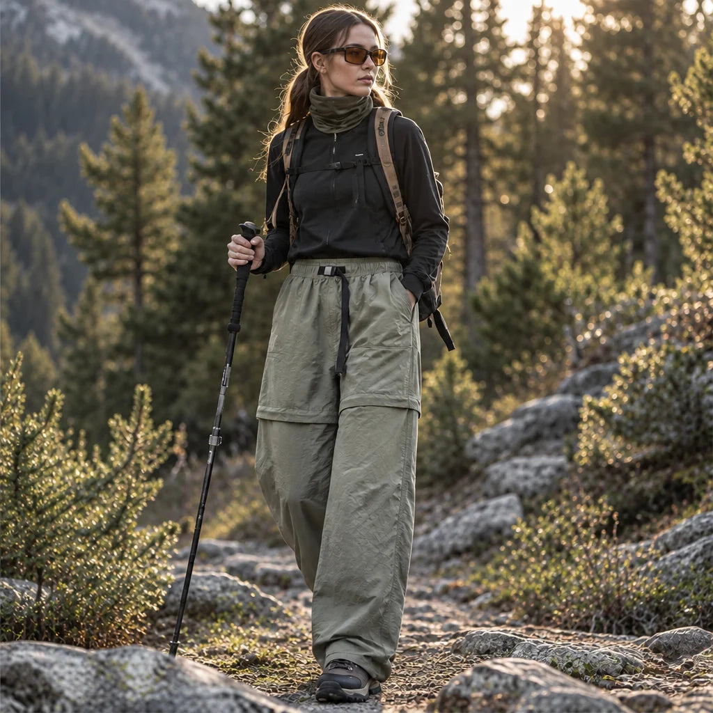 Hagg - Womens Quick-Dry Windproof & Relaxed Fit Waterproof Trousers - Light Army Green