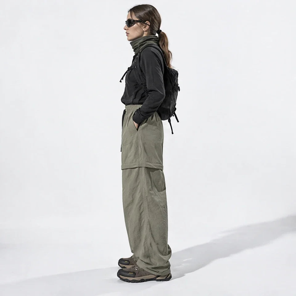 Hagg - Womens Quick-Dry Windproof & Relaxed Fit Waterproof Trousers - Light Army Green