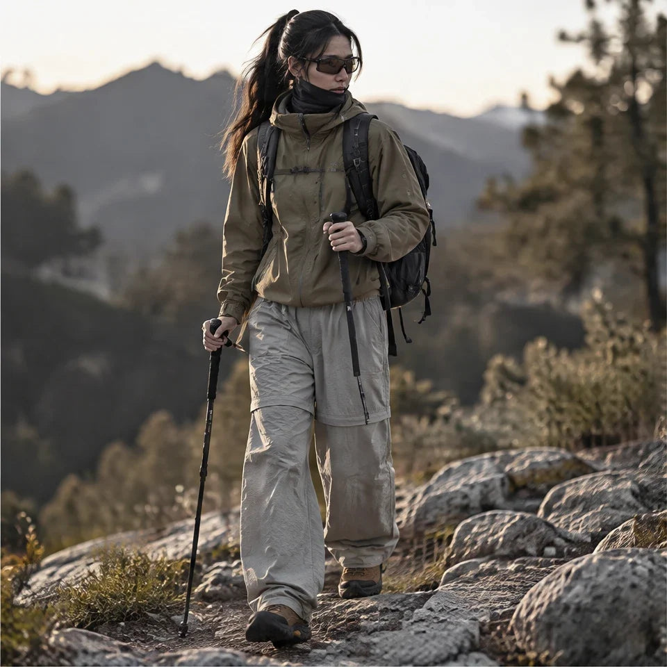 Hagg - Womens Quick-Dry Windproof & Relaxed Fit Waterproof Trousers - Light Grey