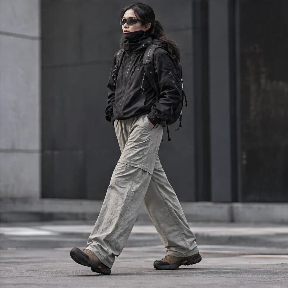 Hagg - Womens Quick-Dry Windproof & Relaxed Fit Waterproof Trousers - Light Grey