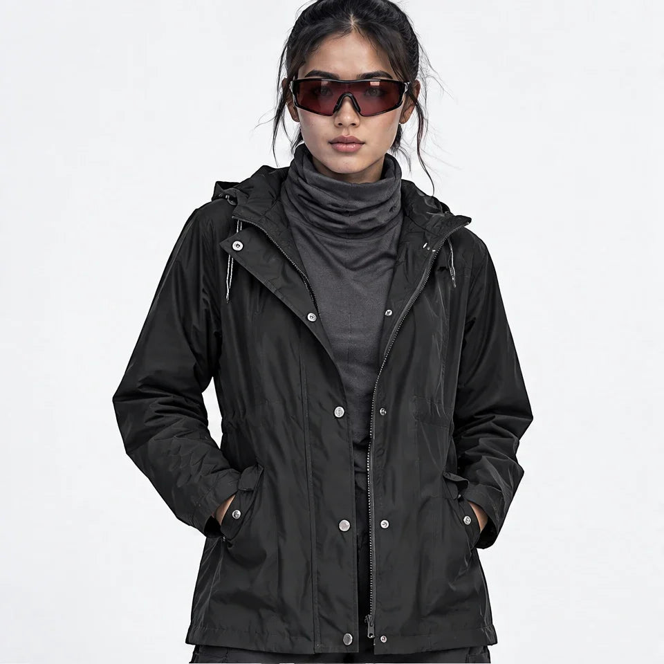 Wisp - Womens Windproof Breathable & Hooded Waterproof Coat - Black