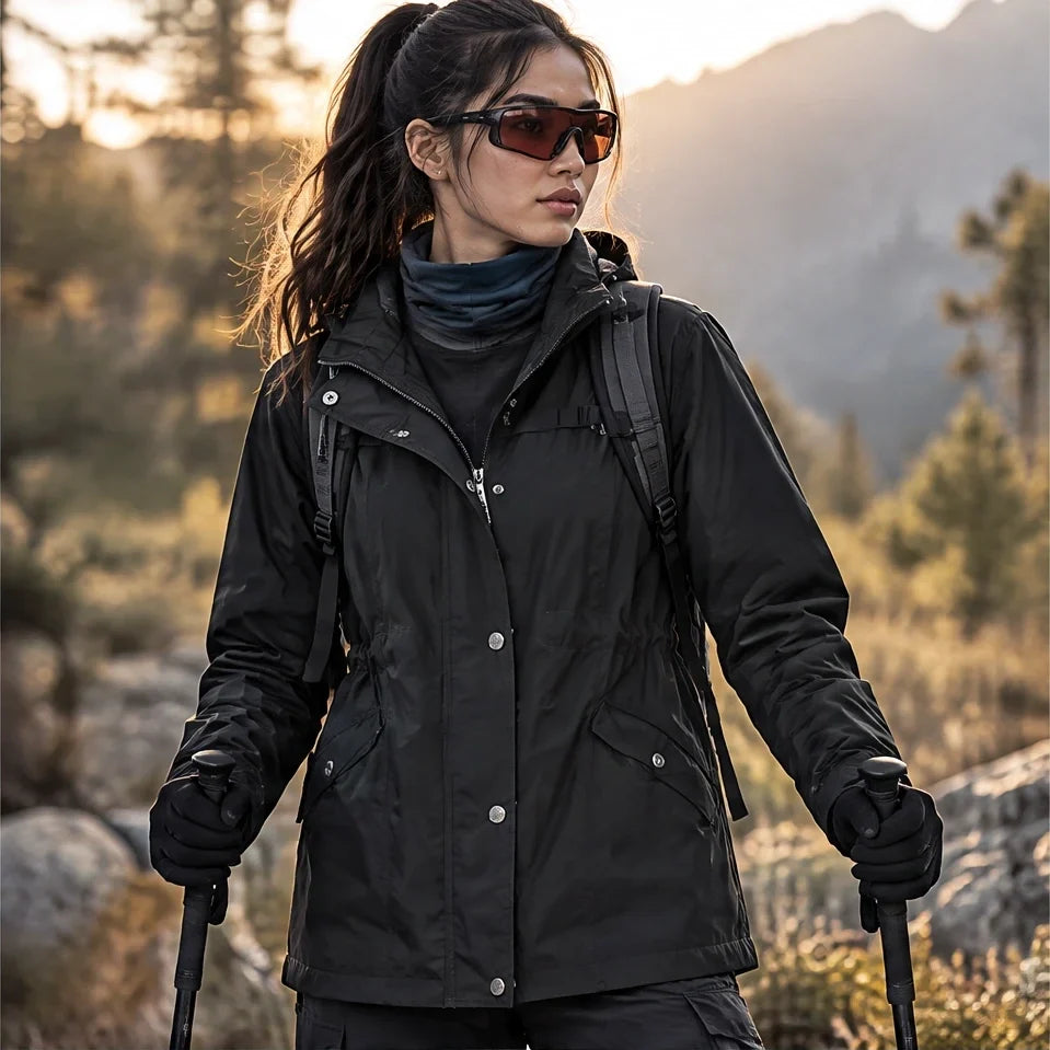 Wisp - Womens Windproof Breathable & Hooded Waterproof Coat - Black