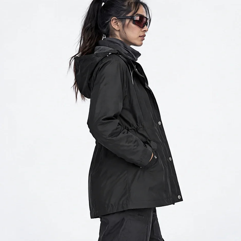 Wisp - Womens Windproof Breathable & Hooded Waterproof Coat - Black