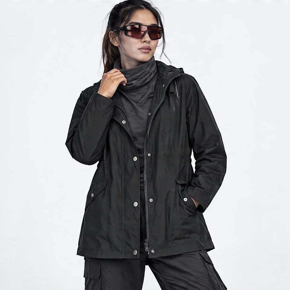 Wisp - Womens Windproof Breathable & Hooded Waterproof Coat - Black