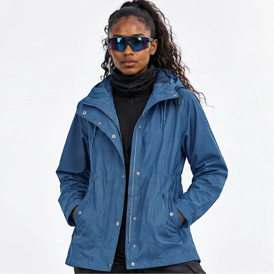 Wisp - Womens Windproof Breathable & Hooded Waterproof Coat - Blue