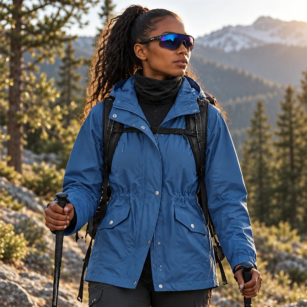 Wisp - Womens Windproof Breathable & Hooded Waterproof Coat - Blue