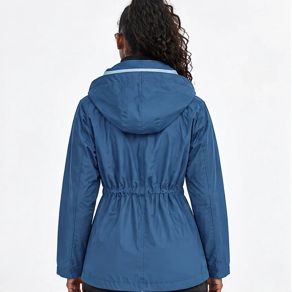 Wisp - Womens Windproof Breathable & Hooded Waterproof Coat - Blue
