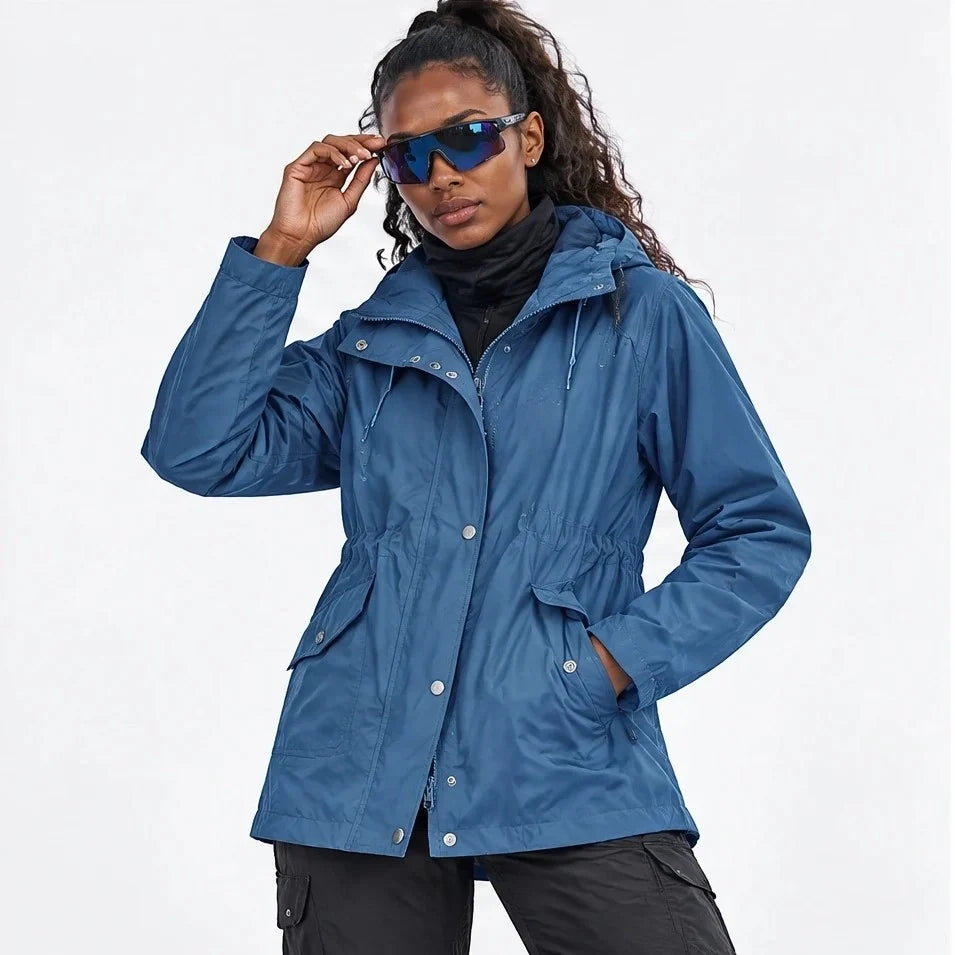 Wisp - Womens Windproof Breathable & Hooded Waterproof Coat - Blue