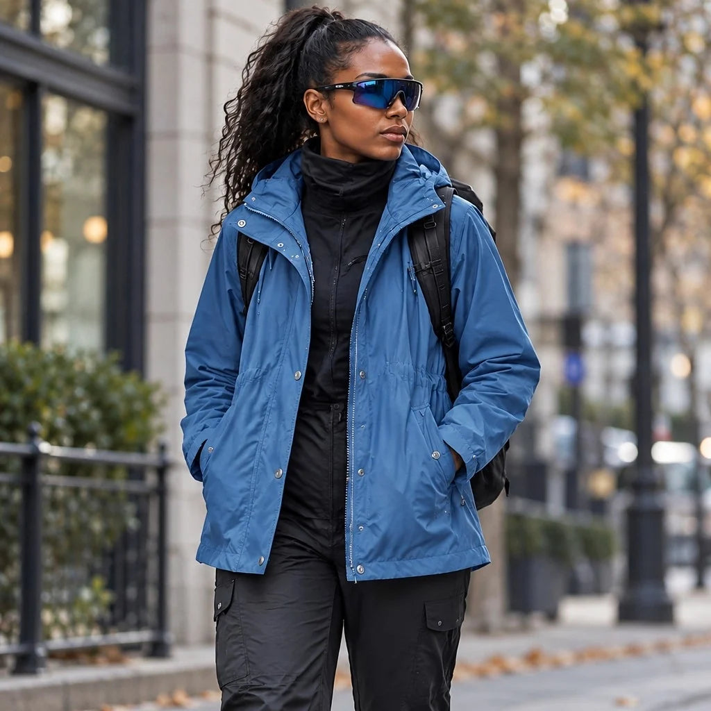 Wisp - Womens Windproof Breathable & Hooded Waterproof Coat - Blue