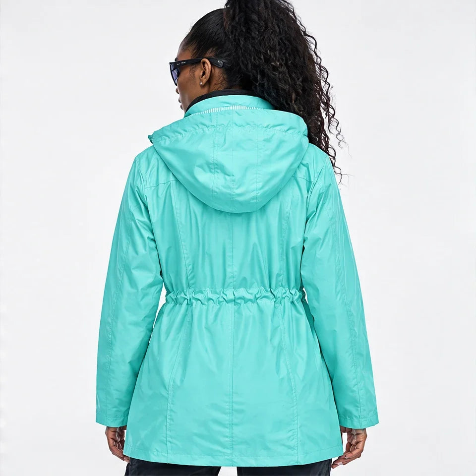 Wisp - Womens Windproof Breathable & Hooded Waterproof Coat - Light Blue