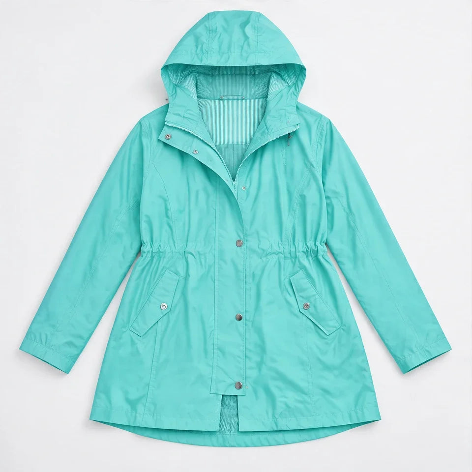 Wisp - Womens Windproof Breathable & Hooded Waterproof Coat - Light Blue