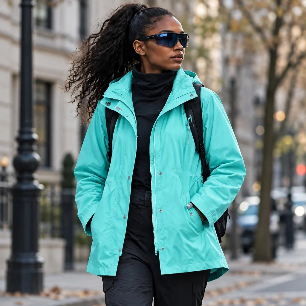 Wisp - Womens Windproof Breathable & Hooded Waterproof Coat - Light Blue
