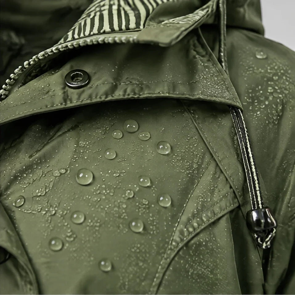 Wisp - Womens Windproof Breathable & Hooded Waterproof Coat - Military Green
