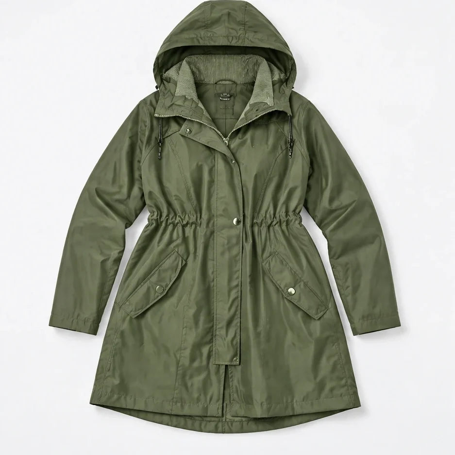 Wisp - Womens Windproof Breathable & Hooded Waterproof Coat - Military Green
