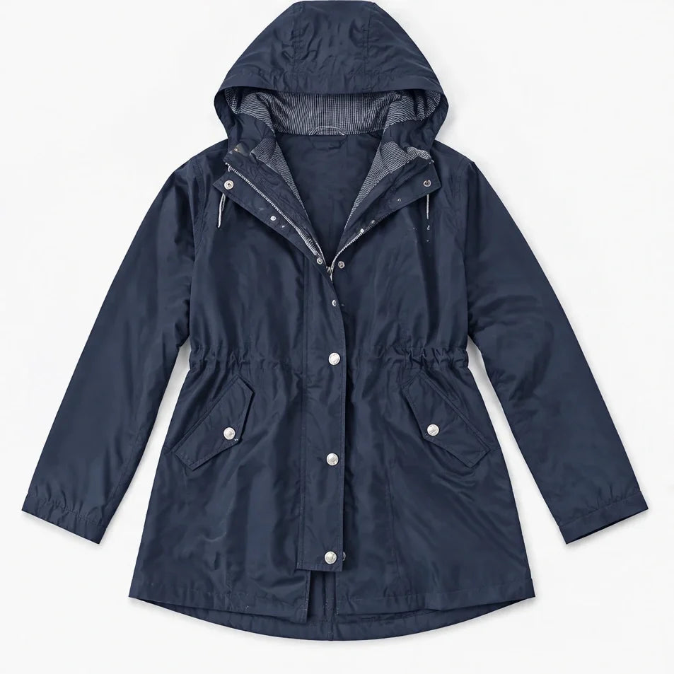 Wisp - Womens Windproof Breathable & Hooded Waterproof Coat - Navy Blue