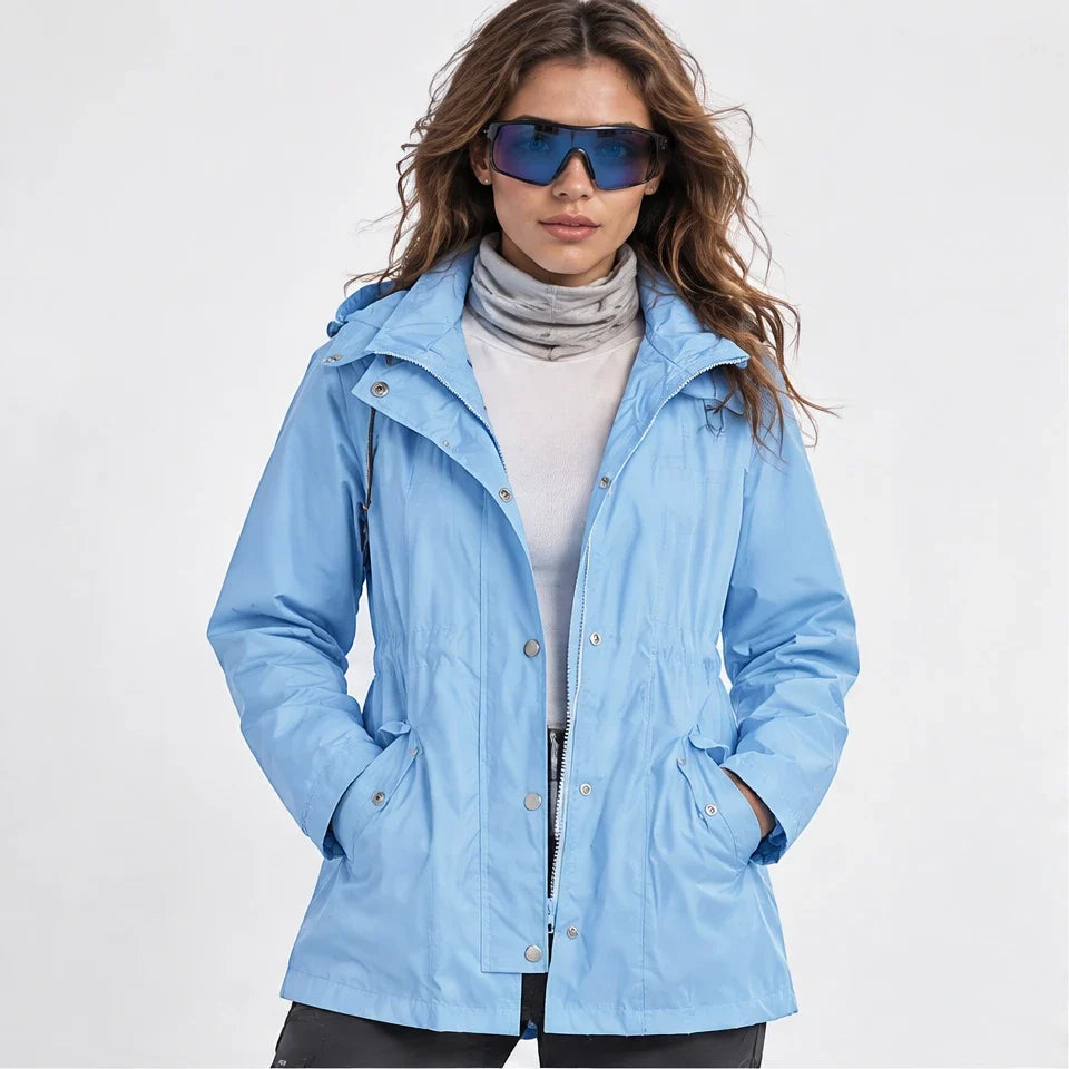 Wisp - Womens Windproof Breathable & Hooded Waterproof Coat - Sky Blue